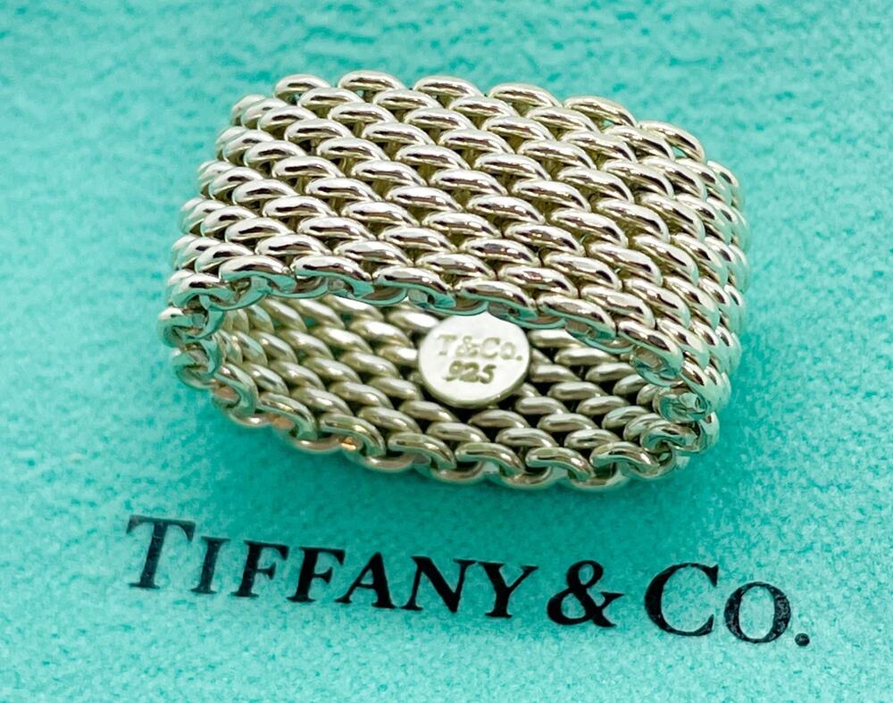 Tiffany & Co. Sterling Silver Somerset Mesh Weave Ring – Size 4